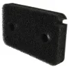 A black foam filter with two circular holes and a slot on one side, isolated on a white background. Produktbild-Vorschau