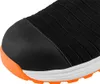 A close-up view of the toe area of a black safety shoe with an orange sole. Náhled obrázku produktu