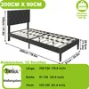 XMTECH Polsterbett 90 x 200 cm Einzelbett mit Leder Produktbild-Vorschau 7