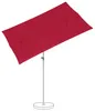 A red rectangular patio umbrella on a white background. Produktbild-Vorschau