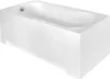 A white bathtub with a panel on the front, shown from a diagonal angle. Produktbild-Vorschau
