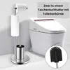 RVS toiletrolhouder, staand, met toiletborstel, gemaakt van Productafbeelding-voorbeeld 3