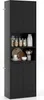 A black kitchen cabinet with multiple shelves and doors, displaying various kitchen items. Anteprima dell’immagine prodotto