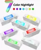 A collage of a digital alarm clock with a nightlight feature, showing it in multiple colors. Produktbild-Vorschau