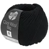 A ball of black yarn with a label. Produktbild-Vorschau