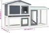 vidaXL Grand clapier à lapins gris et blanc 145x45x84 cm Voir les images du produit 10