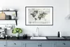 MuchoWow® MuchoWow® Gerahmtes Poster Weltkarte - Blumen - Produktbild-Vorschau 4