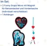 A set of accessories for a school backpack, including patches and a hanging charm. Anteprima dell’immagine prodotto