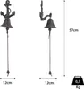 Two cast iron nautical bells, one with an anchor motif, are displayed against a white background, with dimensions and weight indicated. Podgląd zdjęcia produktu