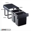 Ekotech EKKO.20 Abfallsammler Schwarz 2x16L ab 40cm Produktbild-Vorschau 7