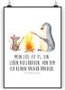 Mr. & Mrs. Panda Bild Pinguin Lagerfeuer DIN A5 - Weiß - Produktbild-Vorschau 1