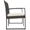 A side view of a brown rattan garden bench with a white cushion, set against a white background. Anteprima dell’immagine prodotto