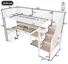 Hochbett 90 x 200 cm mit Schreibtisch, Stauraumtreppe, Produktbild-Vorschau 8