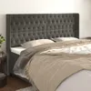 vidaXL Kopfteil mit Ohren Dunkelgrau 203x16x118/128 cm Samt Produktbild-Vorschau 2