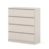 A beige chest of drawers with four drawers, shown from the front on a white background. Produktbild-Vorschau