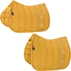 Two yellow saddle pads are shown against a white background. Produktbild-Vorschau