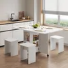 Mondeer Table à manger avec 4 tabourets Peu encombrante Voir les images du produit 2