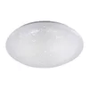 A white, oval-shaped LED ceiling light with a star-like pattern. Produktbild-Vorschau