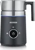 A close-up studio shot of a black Severin milk frother with a stainless steel top. Produktbild-Vorschau