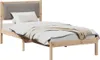 Bettrahmen mit Kopfteil Taupe 100 x 200 cm Massives Produktbild-Vorschau 1