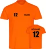 multifanshop Herren T-Shirt - Holland - Trikot Nummer 12, Produktbild-Vorschau 1