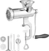 A manual meat grinder with various attachments, displayed on a white background. Produktbild-Vorschau