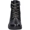 A close-up, front-facing view of a black leather boot. Podgląd zdjęcia produktu
