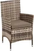 A single polyrattan armchair with a beige cushion, shown from the front-left on a white background. Produktbild-Vorschau