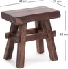 HOLZ HOCKER "VINTAGE 40" | Hartholz, 43x45 cm (HxB) | Produktbild-Vorschau 2