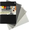A set of four cutting mats with different food icons, fanned out. Produktbild-Vorschau