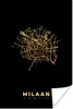 MuchoWow® Poster Mailand - Karte - Gold - Schwarz 120x180 Produktbild-Vorschau 1