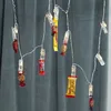 LED Clip Lichterkette - 10 Wäscheklammern für Fotos - warmweiße LED - 1,35m - Batterie - transparent Produktbild-Vorschau