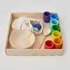Montessori Holzspielzeug "Regenbogen: Bälle in Tassen" 3 cm Produktbild-Vorschau 6