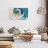 Poster - Poster ohne Rahmen - Golden Türkis Hintergrund - Produktbild-Vorschau 6