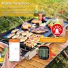 A person is holding a smartphone displaying a cooking app, while food is being cooked on a grill, with a smart thermometer and probes visible. Náhled obrázku produktu
