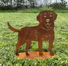 Edelrost Hund Bernhardiner 60x60cm auf Platte Edelrost Produktbild-Vorschau 1