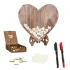 Vrygle Livre d’or mariage en bois avec 91 cartes invités et Voir les images du produit 7