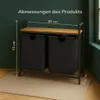 Roxlin Wäschekorb mit 2 Fächern – Wäschesammler mit Deckel Produktbild-Vorschau 3