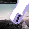 A phone case is shown falling onto a rocky surface, illustrating its protective qualities. Produktbild-Vorschau