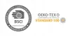 Logos and certifications for a textile product. Náhled obrázku produktu