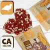 A heart shape made of dog treats, with packaging and icons in the background. Anteprima dell’immagine prodotto