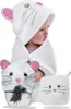 HECKBO Serviette à capuche bébé avec souris et gant de Voir les images du produit 10