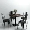 vidaXL Table de bistrot MDF et acier Carré 80×80×75cm Frêne Voir les images du produit 1