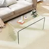 Table basse en verre COSTWAY, table d'appoint en forme de Voir les images du produit 2