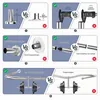Douchegordijnstang U/L-Form 75×(150-190)×75 cm, Edelstahl, 24 Ringe Voir les images du produit