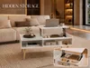 Makika Couchtisch / Wohnzimmertisch mit Glas ausziehbar mit Produktbild-Vorschau 3
