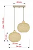 Luxolar LED závěsné svítidlo 2 žárovky E27 ratan boho Náhled obrázku produktu 7