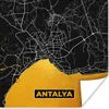 MuchoWow® Poster Antalya - Gold - Karte - Stadtplan 100x100 Produktbild-Vorschau 1