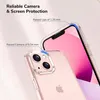 A close-up shot of a clear phone case on a pink iPhone, highlighting protective features. Produktbild-Vorschau