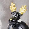 2er Set Deko Elche Schwarz Weiß Gold Keramik Dekofigur Produktbild-Vorschau 5